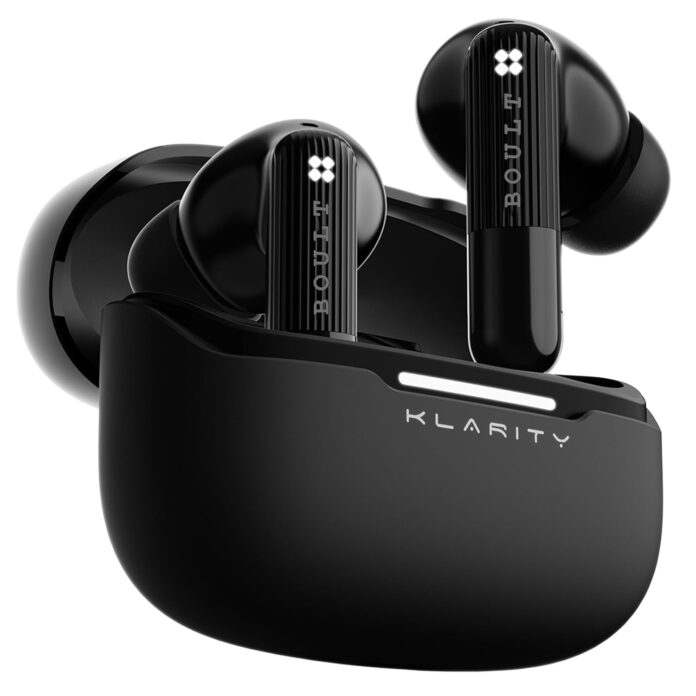 Boult Klarity 3 6-Mic Hybrid ANC (Upto 50dB) in Ear Earbuds, Spatial Audio, Dual Device Pairing, 50H Playtime, Wind Noise Reduction 6 Mic Calling, Type-C Fast Charging, 13mm Bass Driver TWS (Black)