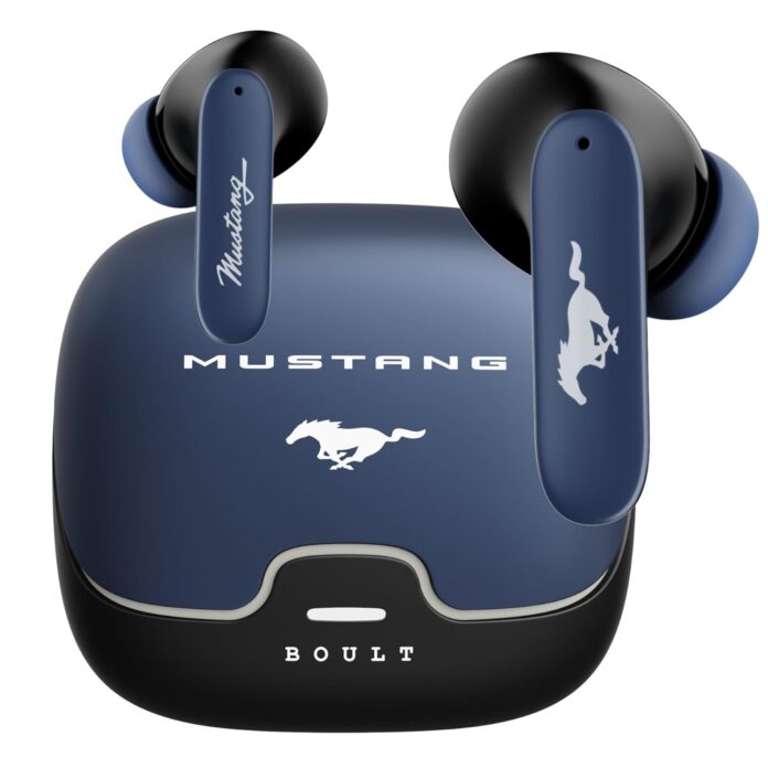 Boult x Mustang Derby Truly Wireless in Ear Earbuds with 100H Playtime, App Support, Dual Device Pairing, 4 Clear Calling ENC Mics, 45ms Low Latency, Made in India, IPX5 Ear Buds TWS Bluetooth 5.4