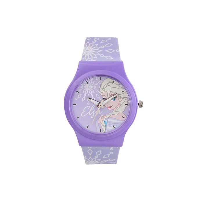 Disney Silicone Princess Watch For Kids Round Analogue Children Wrist Watch Cute Little Girls Birthday Gift For Daughter-Age 3 To 12 Years, Dial Color_Multicolour,Band Color-Purple