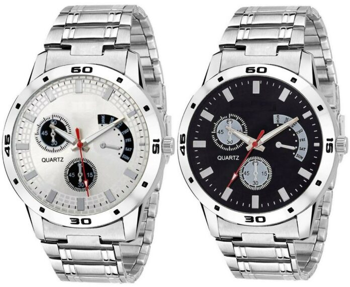 ON TIME OCTUS Combo of 2 Analog Metal Strap Watch for Boys and Mens 301-302