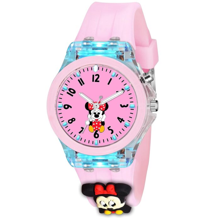 SWADESI STUFF Cute Cartoon Multi Color Lights Rubber Strap Analog Watch for Girls