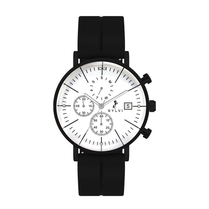 Sylvi Gazedoom Men's Analog Chronograph Watch, Silicone Strap, Day & Date Display, Quartz Movement