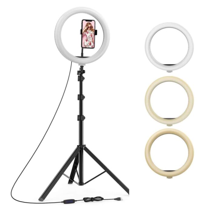 Tygot 10 Inches Big LED Ring Light for Camera, Phone tiktok YouTube Video Shooting and Makeup, 10