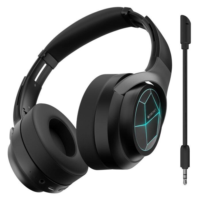 ZEBRONICS Envy 2, Wireless Over Ear Headphone, ENC, Upto 65* Hours Playback, Gaming Mode, Dual Pairing, Bluetooth v5.3, AUX, Call Function, Voice Assistant, Foldable Design, Detachable Mic (Black)