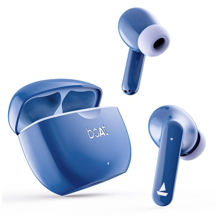 boAt Airdopes 120 TWS Earbuds with in-Ear Detection, 40 hrs Playtime Quad Mics with ENx™ Tech, ASAP™ Charge, IWP™ Tech, Beast™ Mode with 65 ms Low Latency, BTv5.3 & IPX4(Dawn Blue)