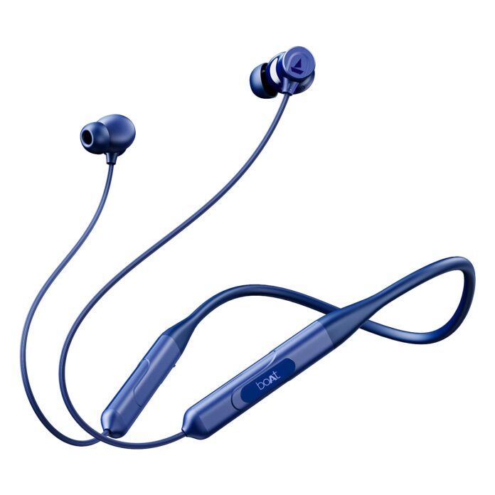 boAt Rockerz 255 ANC, 100h Battery,Spatial Audio, ANC(~32dB), Fast Charge(10Mins=24HRS),3Mics AIENx,13mm Drivers, Bluetooth in Ear Neckband, Wireless with Mic Earphones (Marine Blue)