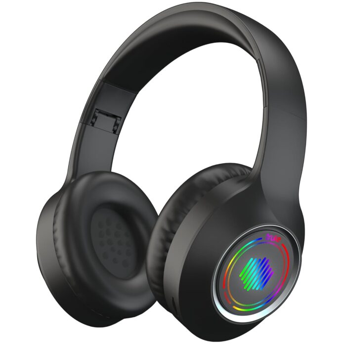 truke Newly Launched BTG 500 Over The Ear Gaming Headphone with 40mm Drivers, 10H of Playtime, Dual Pairing, Gaming Mode (50ms Latency) with RGB LEDs, TF Card with Volume Control, BT 5.4(Metal Black)