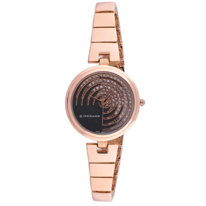 Giordano Analog Stylish | Trendy Watch for Women's Water Resistant with Crystal Studded Dial and Unique Design Metal Strap Wrist Watch to Compliment Your Look|Ideal Gift for Women|Ladies|Girls - C2196