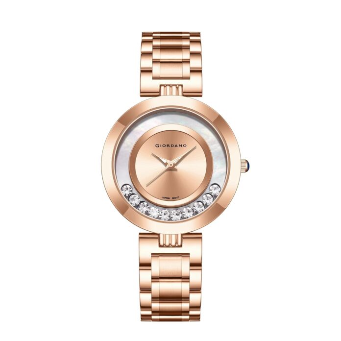 Giordano Dancing Diamonds Collection Analogue Watch for Women Elegant Stainless Steel Strap - GZ-60083