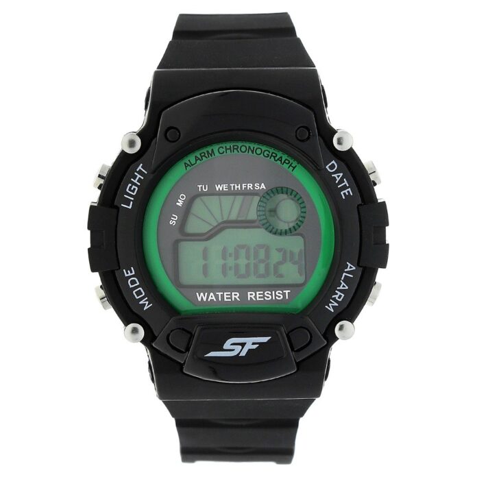 SF Digital Dial Black Plastic Strap Watch for Men-NS7982PP05