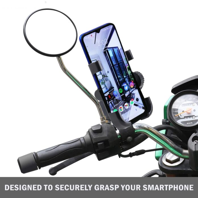 SOOPII Universal Shock Resistance Bike, Bullet, Sports Bike Mobile Phone Holder, Motorcycle Phone Mount Bike Mobile Cell Phone Holder with Waterproof USB Charger Metal Alloy for Mobiles 4.7