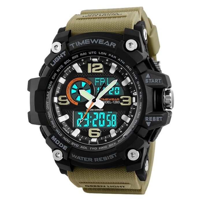 TIMEWEAR Analogue - Digital Men's Watch (Black Dial Black Colored Strap)