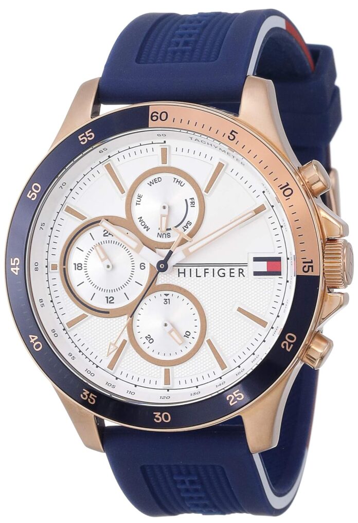 Tommy Hilfiger Silicone Analog Bank White Men Watch Th1791778/Ncth1791778