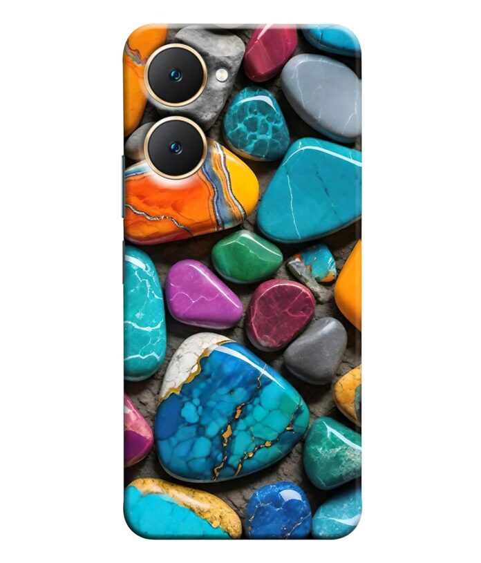 TrishArt Premium ''Colourful Stones'' Printed Hard Mobile Back Cover & Case for Vivo Y28s 5G, Designer | Protective & Premium Cover & Case