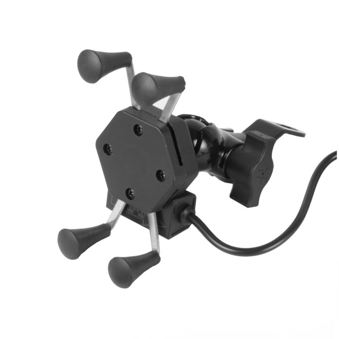 Autofy A-12 X-Grip FBABAHOLDER0003 Bike Mobile Charger with Phone Holder (Black)