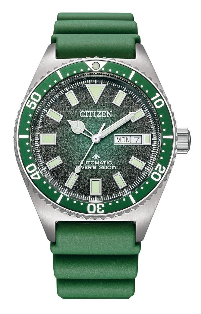 CITIZEN Polyurethane Analog Green Dial Men Watch-Ny0121-09X, Green Band
