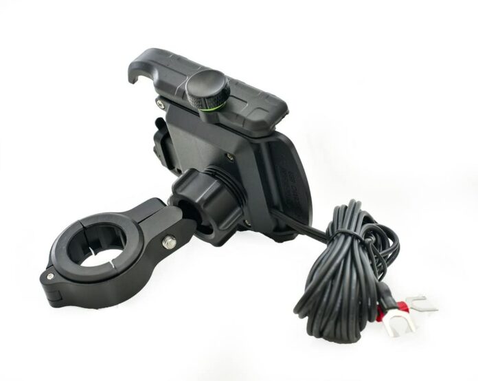 Mb1 Jaw-Grip Waterproof Bike/Motorcycle/Scooter Mobile Phone Holder Mount With Fast Usb 3.0 Charger, Ideal For Maps And Gps Navigation (Black)