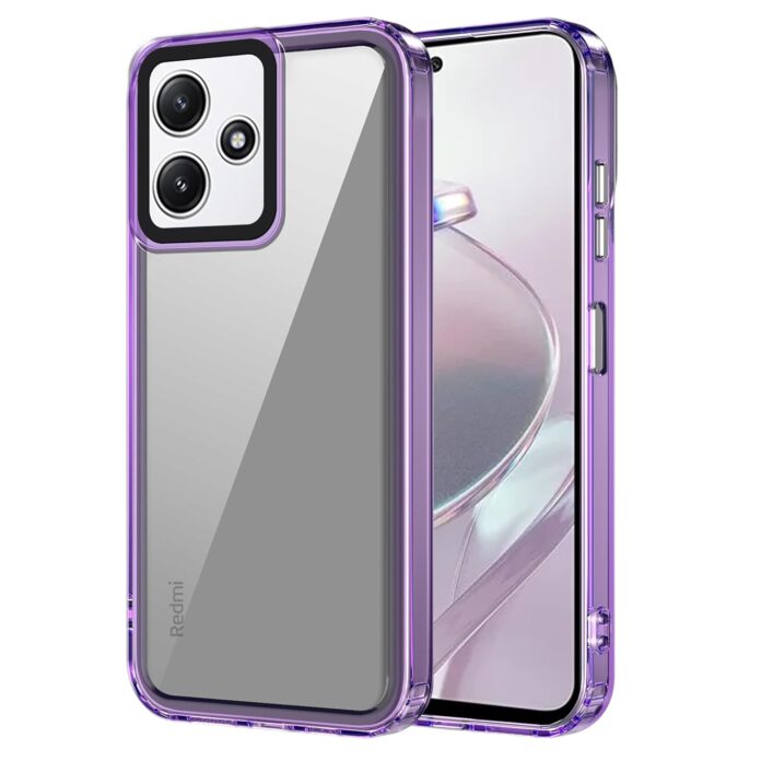 amazon basics Back Case Cover for Mi Redmi 12 5G (TPU + PC_Translucent Purple)