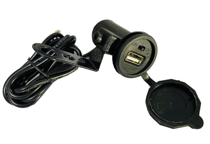 AUTOFASTERS 2.1 AMP Motorcycle Bike Mobile Phone USB Charger Power Adapter (12-24V) Universal for All Bikes & All Gearless Scooters, Waterproof Power Adapter Socket - Black