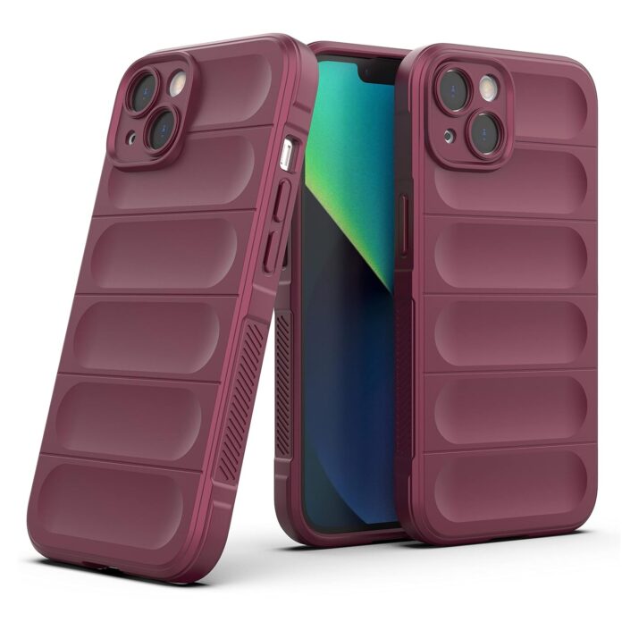 Amazon Brand - Solimo Mobile Cover for Apple iPhone 13 (Silicone_Plum) red