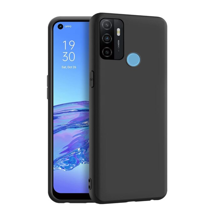 CEDO Oppo A53 / A33 Back Cover | Camera Bump Protection & Ultra Slim | Matte Soft Silicon Shock Proof Rubberised Back Case Cover (Black)
