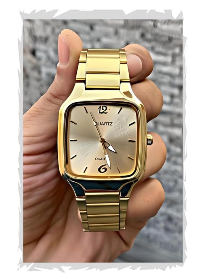 FROZIL Analog Multicolor Square Dial Stainless Steel Belt Watch for Men and Boys