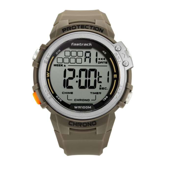 Fastrack Men Polyurethane Streetwear 2.0 AnalogDigital Gray Dial Watch-38068Pp04, Band Color-Green