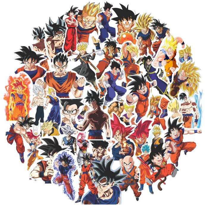 FlyBuy Hub - Anime Dragon Ball Stickers, No Duplicate, Strong Adhesive for Laptop Mobile and Car (Pack of 50 Pieces)