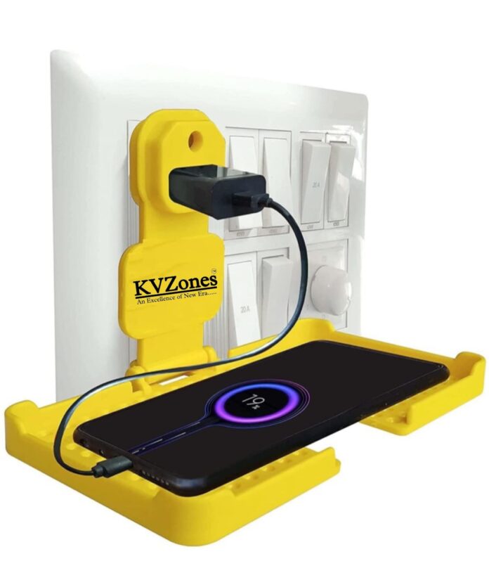 KVZONES-Heavy Quality Multi-Purpose Wall Holder Stand for Charging Mobile Just Fit in Socket and Hang Pack of 1