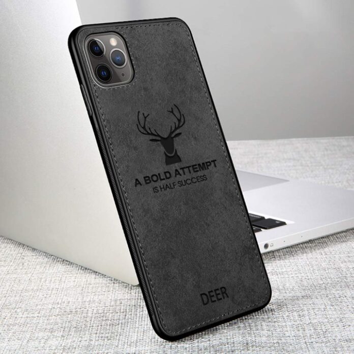 Navnika Back Cover for iPhone 11 Pro (5.8 inch) Deer Series Cloth and Camera Protection,Deer Back Case Cover for iPhone 11 Pro (5.8 inch) [Deer E-Black]