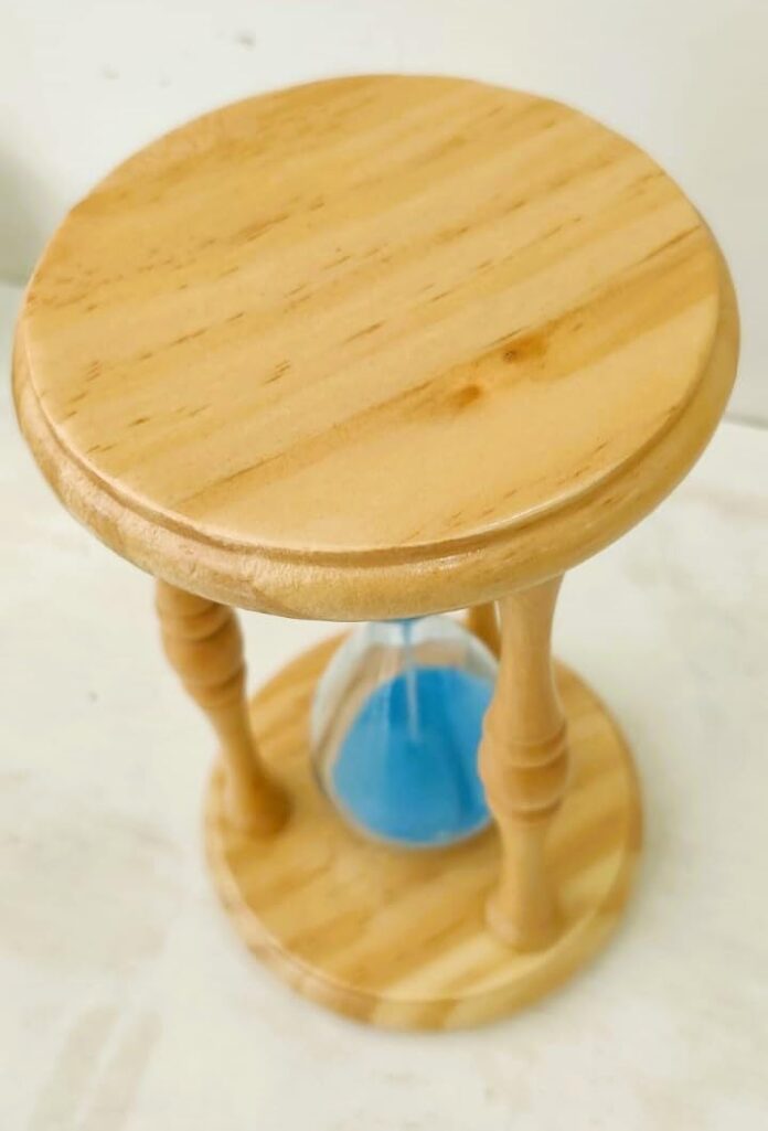 Omega Steels 5 Minute Antique Wooden Sand Watch Timer Decorative Showpiece - 11 cm (Glass, Wood, Multicolor)