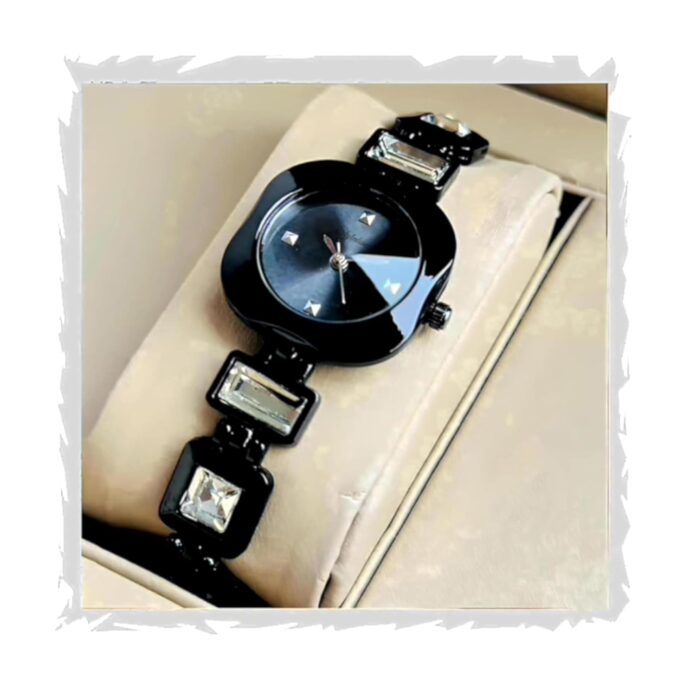 STYLEDOSE Luxury Round Dial in Square case with Ston Studded brecelet Strap Quartz Analogue Wrist Watches for Women's & Girls&Miss&Ladies