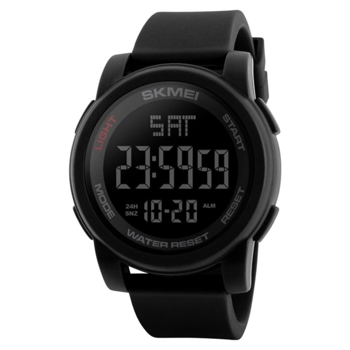 Skmei Men's Digital Sports Wrist Watch LED Screen Large Face Electronics Military Watches Waterproof Alarm Stopwatch Back Light Outdoor Casual Black Watch - 1257