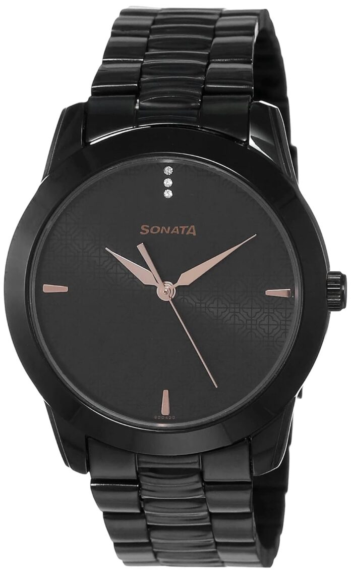 Sonata Analog Black Dial Men's Watch-NN7924NM01/NP7924NM01