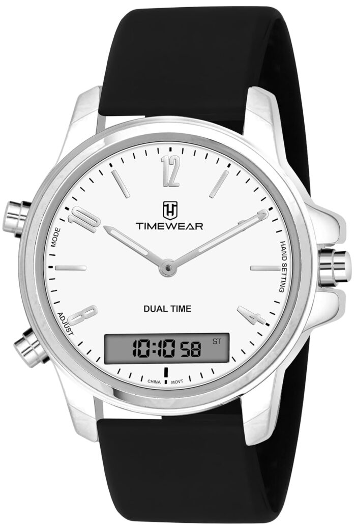 TIMEWEAR Analog Digital Dualtime, Alarm, Stopwatch, Day Date Month Display Silicone Strap Quartz Watch for Men