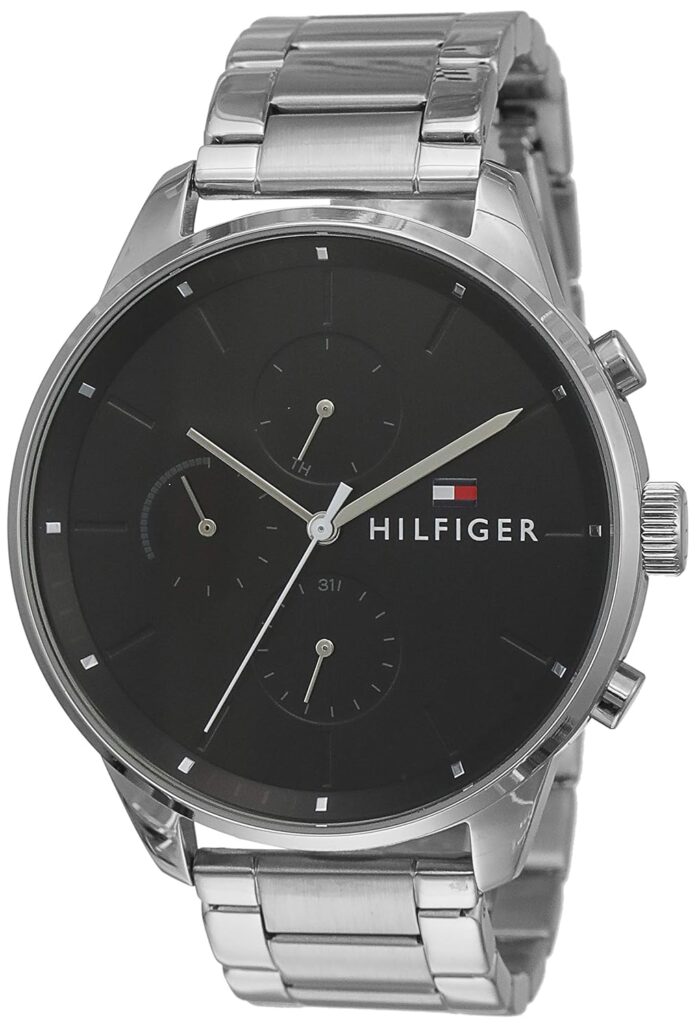Tommy Hilfiger Quartz Multifunction Black Dial Stainless Steel Strap Watch for Men-NETH1791485