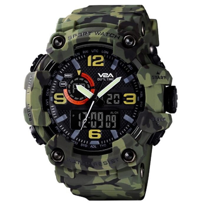 V2A Cammando Midnight Black Analog Digital Sport Watches for Men's and Boys