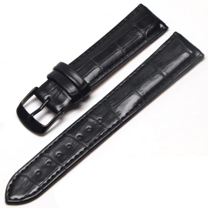 ewatchaccessories 19mm Genuine Leather Watch Band Strap Fits Seamaster, Speedmaster Black Black Buckle
