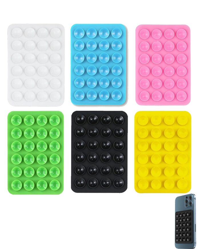 6-in-1 Silicone Suction Phone Case Mount - Hands-Free Holder for Shower, Mirror, Videos & Selfies (6 Colors)