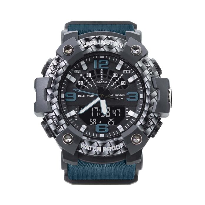 Carlington Resin Analog-Digital Sports Watch Chronograph,Dual Time,Alarm,Stopwatch,Water-Resistant,Shock-Resistant,Back Light Display-The Perfect Watch for Men and Boys - CT 9103 Series