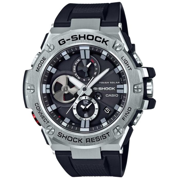 Casio G-Shock GST-B100-1ADR Metal Ip Black Analog Dial Black Resin Strap Men's Watch Tough Solar Bluetooth G789