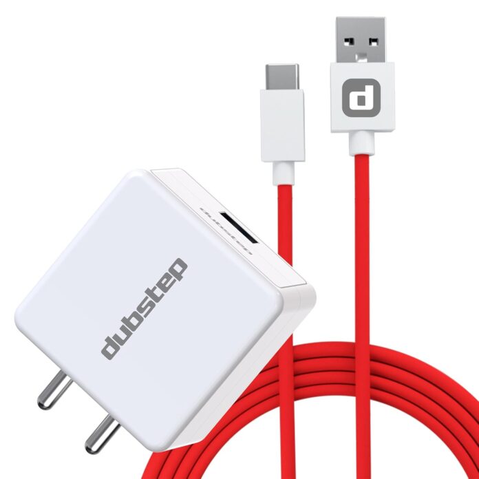Dubstep Sprint All-in-one 25W 5A Charger with Type-C Cable Supports All Fast Charging Technologies (White, Red, Cable Included)