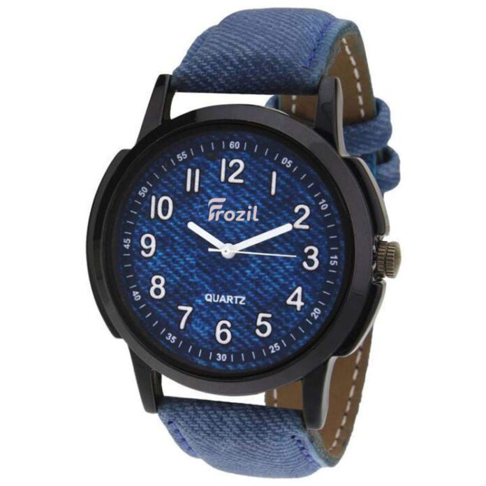 FROZIL Analogue Sports Watch for Boys & Men - Stylish and Durable Hand Watch with Leather Strap,Easy to Read Time Dial,Blue Dial