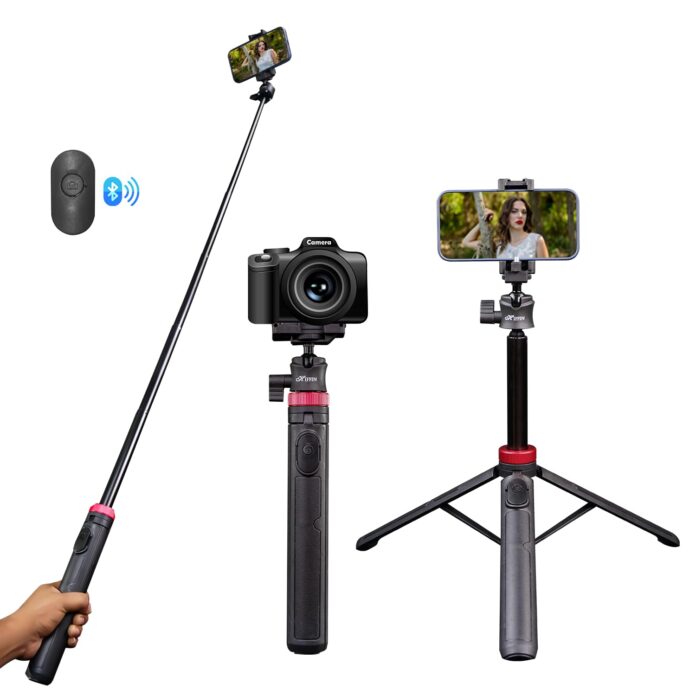 HIFFIN HTR-44 Extendable Phone Tripod with Bluetooth Button, 44