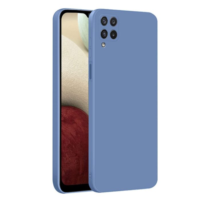 LIRAMARK Silicone Soft Back Cover Case for Samsung Galaxy A12 / M12 / F12 (Blue)