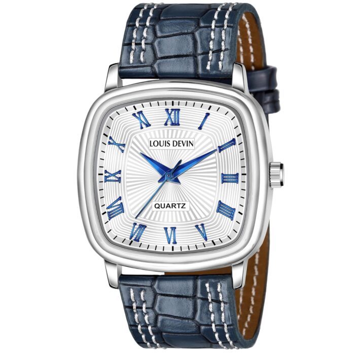LOUIS DEVIN Leather Strap Analog Wrist Watch for Men (LD-G042)