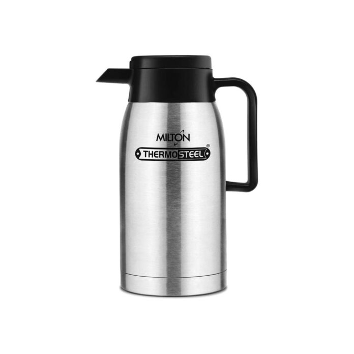 Milton Omega Carafe 700 Stainless Steel Double Walled Vacuum Insulated Flask with Lid and Handle, 700 ml, Silver, Coffee/Tea Carafe Heat & Cold Retention, Leak Proof, Rust Free, Easy to Carry