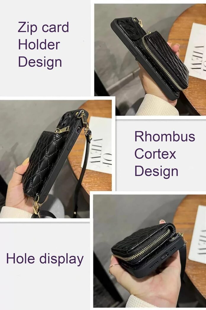 PAYERU Phone Case Wallet for Women, Case with Card Holder, Case & Accessories Crossbody Purse with Credit Card Holders and Slots Lanyard Strap, Back Sling Cover for Girls