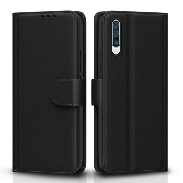 Pikkme Samsung Galaxy A50 / A50s / A30s Flip Case | Vintage Leather Finish | Inside TPU with Card Pockets | Wallet Stand | Magnetic Closing | Flip Cover for Samsung Galaxy A50 / A50s / A30s (Black)