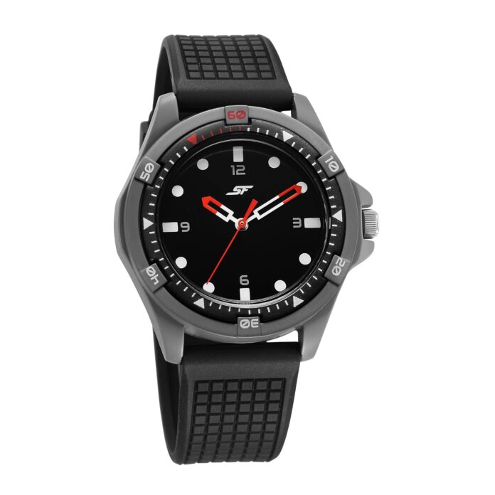 SF Sporty Black Dial Polyurethane Strap Watch for Men-7930PP23W/NT7930PP23W